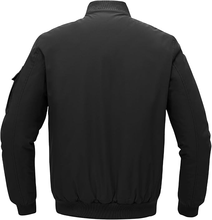 Gopune Men's Windproof Bomber Jacket Warm Water Resistant Windbreaker Winter Outwear Quilted Jackets Coats