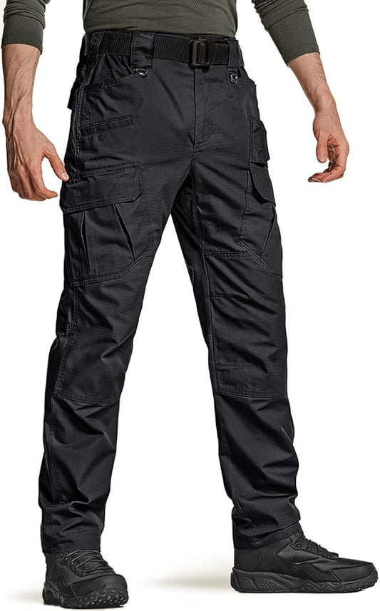 CQR Men's Tactical Pants, Water Resistant Ripstop Cargo Pants, Lightweight EDC Work Hiking Pants, Outdoor Apparel