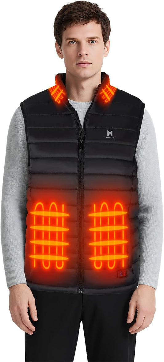 Heated Vest, Lightweight Electric Heated Vest for Men Women 6 Heating Zone 3 Temperature Heating Vest