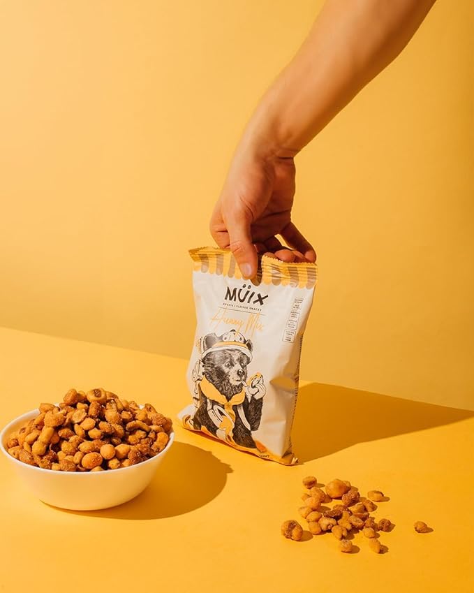 Müix Snacks, Special Flavor Trail Mix, Honey Mix, Mix Snacks (XL Corn, TexMex Peanut, Honey Corn and Peanut) - 2.3 Ounce Bags (Pack of 16 Bags)