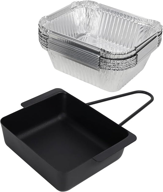 BQMAX Grill Drip Pan for Nexgrill 720-0830X 720-0830H 720-0925P 720-0896 720-0888S Cuisinart CGG-7400, Grease Pan with 15-Pack Aluminum Drip Liner for Nexgrill Grease Tray Replacement 720-0830X