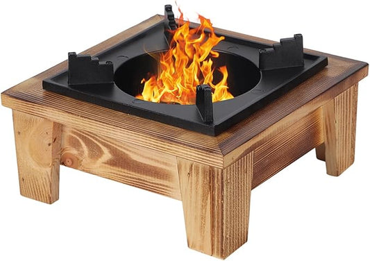 JUSTHERE Wood Alcohol Stove, Japanese Portable Small Wood Camping Stove for Outdoor Picnic, Travel, Alcohol Stove for Soup Pot Roasting Pan Kettle