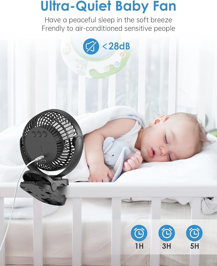 Camping Fan with Remote Control - 12000mAh Rechargeable Battery Powered Fan, Camping Fans for Tents with LED light & Hanging Hook, Rechargeable Battery Operated Ceiling Fans for Tent RV Bed, Black