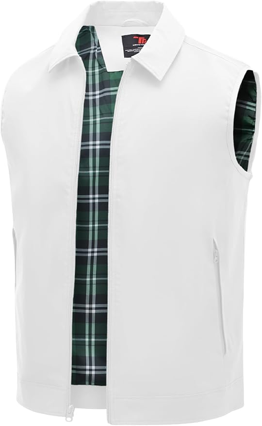 TBMPOY Men's Vest Casual Lightweight Thin Utility 3 Zip Pockets Stylish Sleeveless Jackets Summer Fall Golf Travel Business