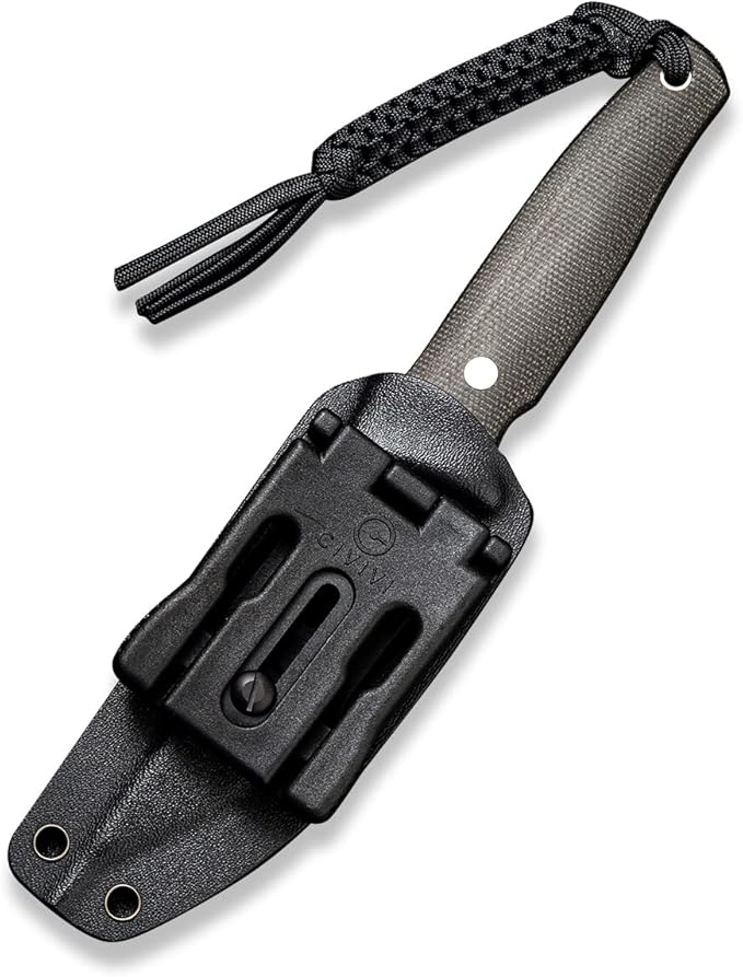CIVIVI Tamashii Fixed Blade Knife with 4.07’’ D2 Blade Micarta Handle, Kydex Sheath, T-clip for EDC Outdoor Carry C19046-4