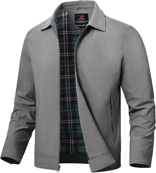 TBMPOY Men's Lightweight Jackets Casual Windbreaker Stylish Light Fall Spring Golf Work Dress Business
