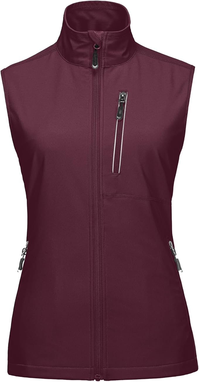 33,000ft Women's Lightweight Running Vest Outerwear with Pockets, Windproof Sleeveless Jacket for Golf Hiking Travel