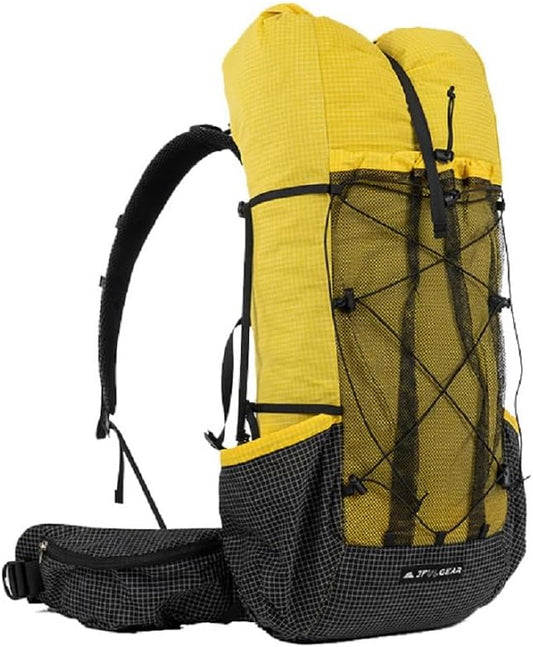 3F UL GEAR QiDian Pro UL 46+10L Backpack Outdoor Climbing Bag Camping Hiking Bags UHMWPE ultralight (Yellow)