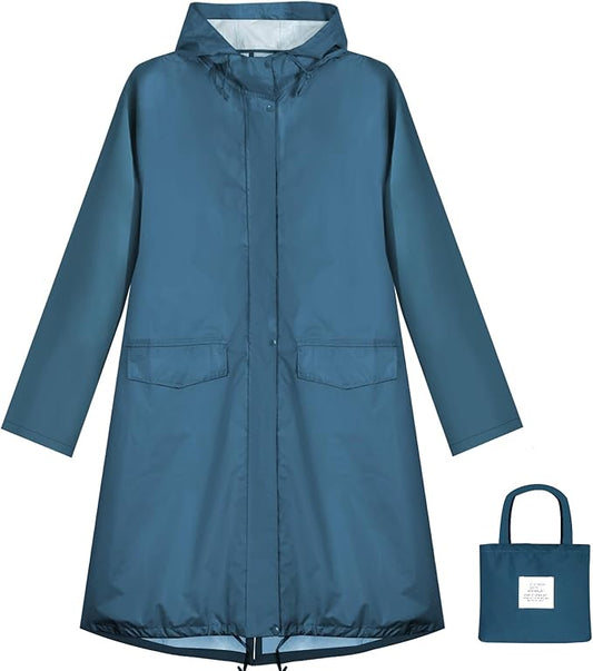 ANYOO Waterproof Rain Poncho Lightweight Reusable Hiking Hooded Coat Jacket for Outdoor Activities
