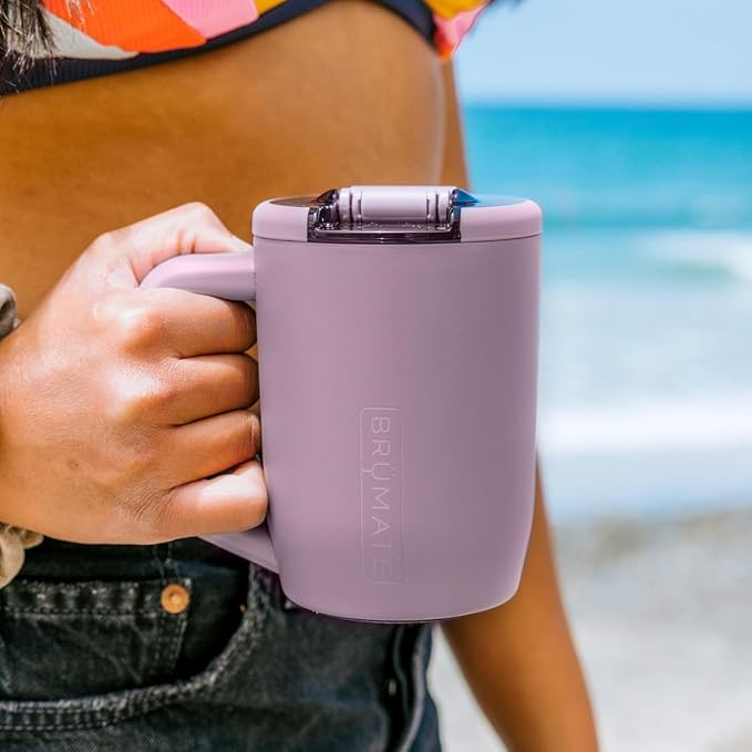 BrüMate Müv - 15oz 100% Leak Proof Insulated Coffee Mug with Handle & Lid - Stainless Steel Coffee Travel Mug - Double Walled Coffee Cup (Cedar)