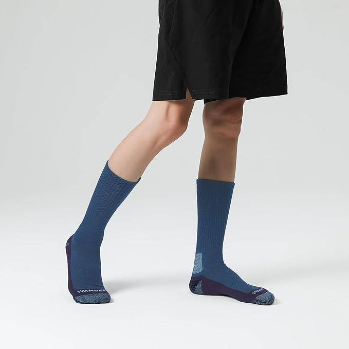 WANDER Merino Wool Socks Men 3 Pairs Cushioned Calf Boot Socks Moisturing Wicking Everyday Thermal Crew Socks