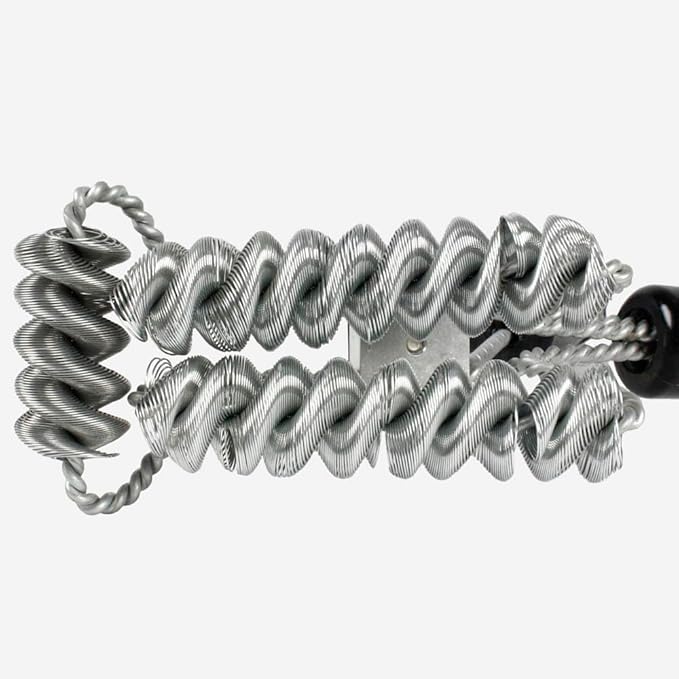 Brushtech Tactical Safety Grill Brush - Heavy-Duty BBQ Grill Cleaning Brush with Galvanized Steel Springs, Large Handle for Deep Cleaning - Great Father's Day Gift, Made in USA