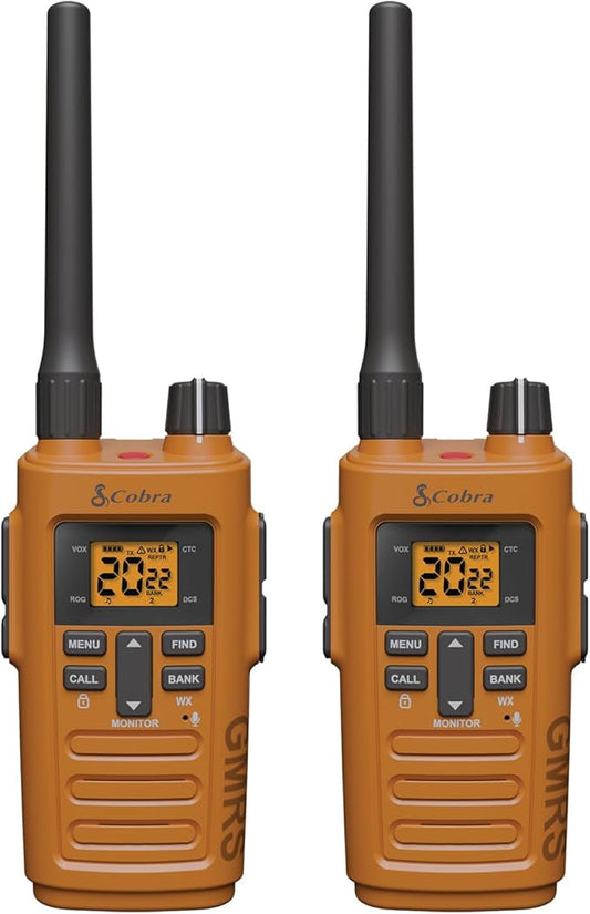 Cobra Trailblazer 250 GMRS Radio (2-Pack) – AA Battery Powered with USB-C Charging, Compact 2.5W Long Range Walkie Talkies, NOAA, Programmable Software, Removable Antenna, Repeater Capable