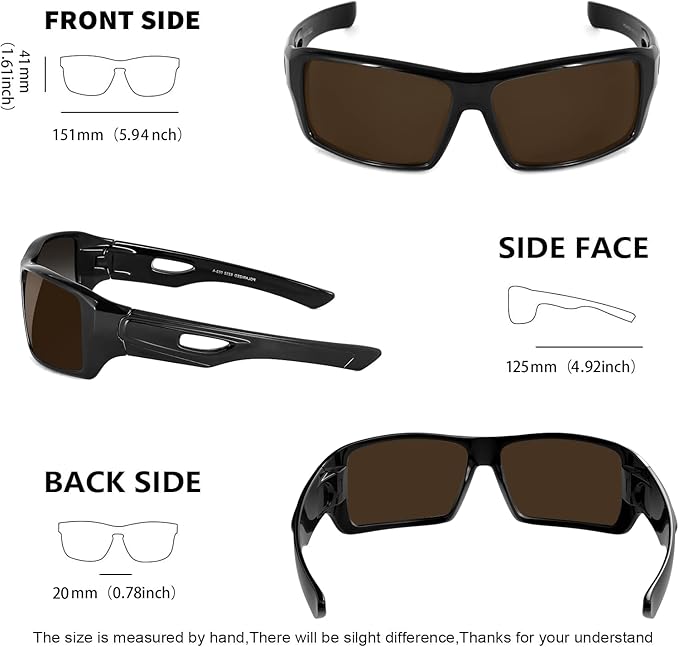 MAXJULI Polarized Wrap Around Sports Sunglasses for Big Heads Men Women UV400 Protection Sun Glasses 8232