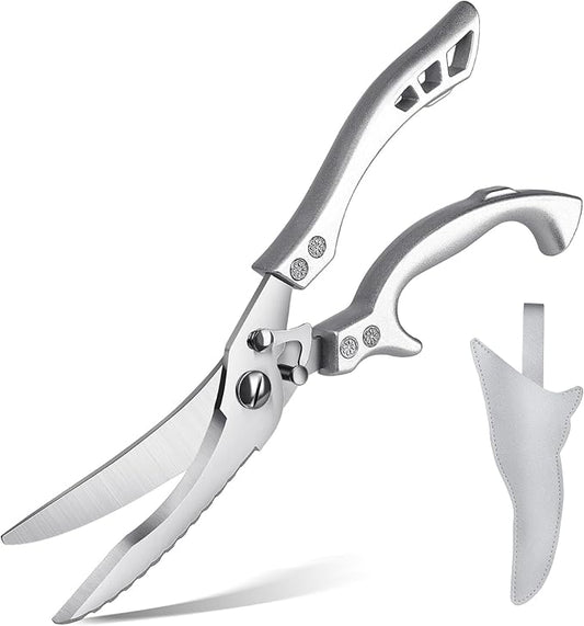 PURPLEBIRD Poultry Shears Heavy Duty, Kitchen Scissors Dishwasher Safe Kitchen Shears for Meat Cutting Stainless Steel Meat Cooking Scissors for Thanksgiving Day