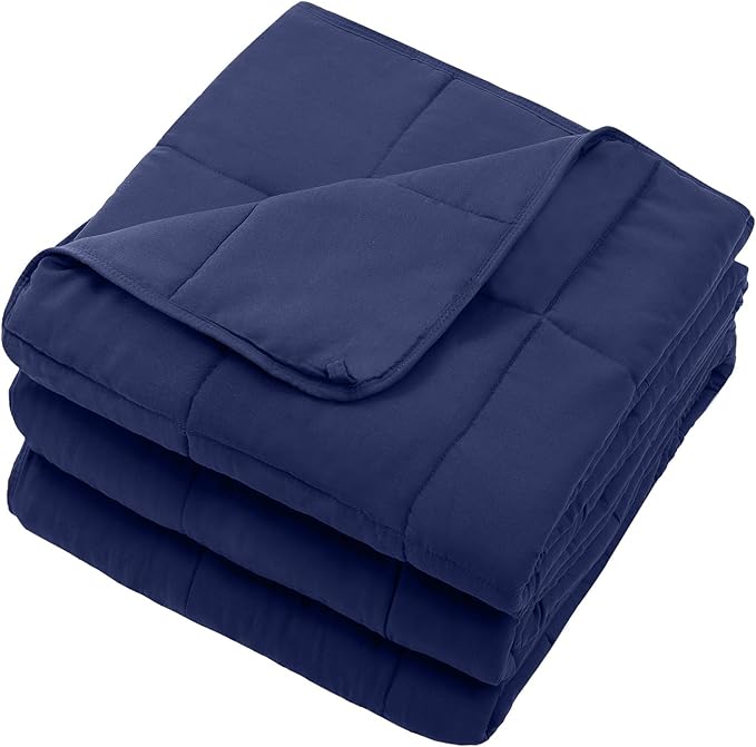 Navy Weighted Blanket for Adults (20lbs, 88"x104" King Size) - Cooling and Breathable Heavy Blankets for 130-220lbs with Premium Glass Beads - Soft Thick Blanket for All-Season Sleeping Comfort