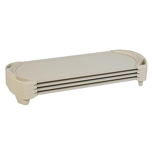 Children’s Factory SpaceLine Nap Cots, Kids Daycare and Preschool Sleeping Cot, Standard Size, Set of 4, Sand