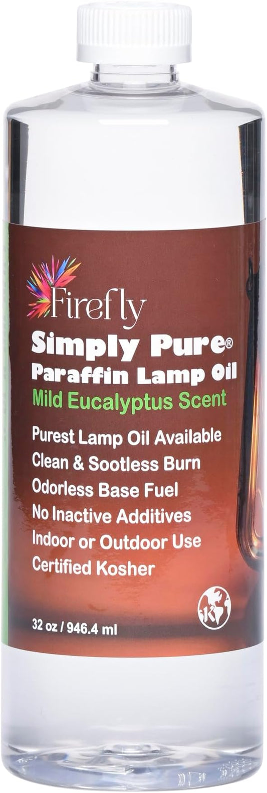 Firefly Kosher Odorless Paraffin Lamp Oil – Clean-Burning Tiki Torch Fuel – Ultra-Pure, Smokeless & Long-Lasting 32Oz