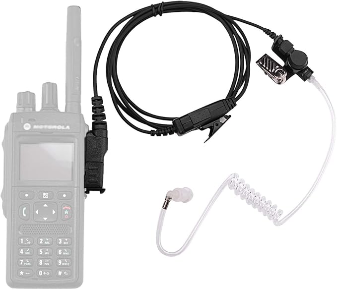 Earpiece for M0torola XPR3300e XPR3500e XPR3300 XPR3500 Radio Walkie Talkie with MIC and PTT Single Wire Acoustic Tube Headset, Long Life Design