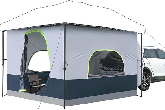 UNP Car Square Tent - Inner Tent for 10' x 10' Canopy into Camping Cube Cabin - Connect Car Tailgate Cabin Vented Roof - Dark Blue (Canopy Pole/Shelter NOT Included)