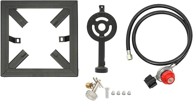 Single Burner Gas Stove, 8000W Portable Outdoor Propane Stove with Adjustable 0-20Psi Regulator Hose for Patio Camping, BBQ, Home Brewing, Turkey Fry, Maple Syrup Prep
