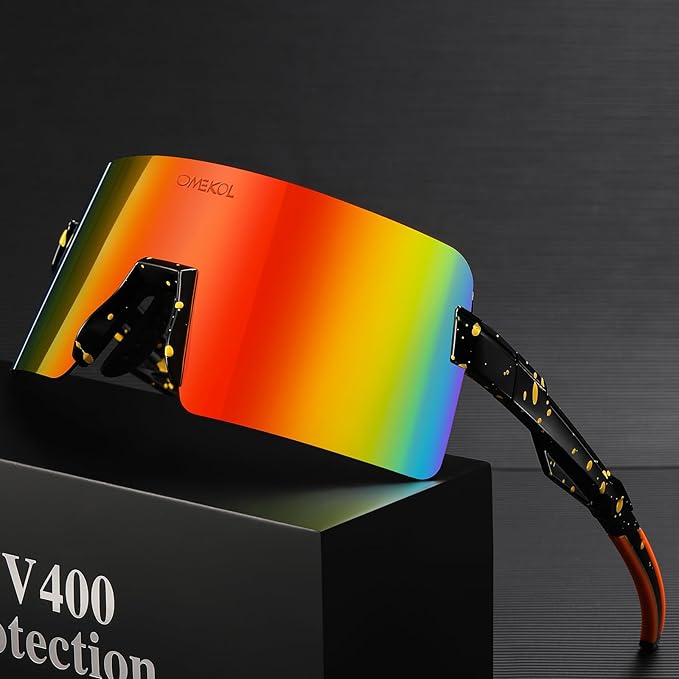 OMEKOL Two Sizes For Adults and Youth Polarized Sunglasses Men Women Outdoor Sport Baseball Glasses UV400 Cycling Eyewear