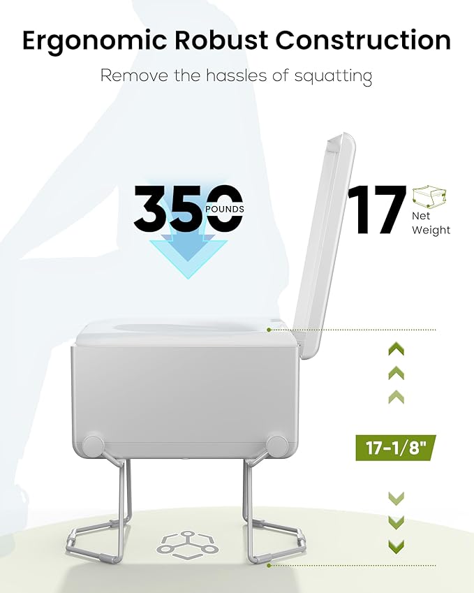 Smart Dry Flush Toilet [Odorless, One-click Automatic Waste Disposal, Self Contained] Portable Waterless Toilet for RV, Car Travel, Vans, Boats, Tiny Homes, Campsite - Loo Seal Series