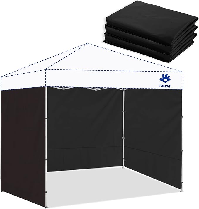 Instant Canopy Tent Sidewalls for 10x10 Pop Up Canopy Waterproof,99% UV Protection，3 Piece Sidewalls, Black(3PCS Sidewall Only, Canopy Tent NOT Included)
