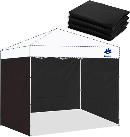 Instant Canopy Tent Sidewalls for 10x10 Pop Up Canopy Waterproof,99% UV Protection，3 Piece Sidewalls, Black(3PCS Sidewall Only, Canopy Tent NOT Included)