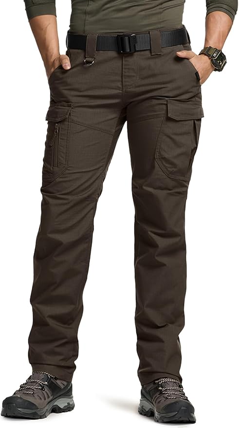 CQR Women's Flex Stretch Tactical Pants, Water Resistant Ripstop Cargo Work Pants with Pockets for Outdoor & Hiking