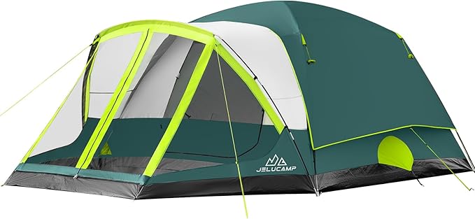6/8 Person Large Waterproof Family Tents for Camping, Screened Camping Tent with Screen Porch, Bug-Free Relaxation & Easy Setup, Includes Rainfly & Carry Bag