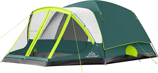 6/8 Person Large Waterproof Family Tents for Camping, Screened Camping Tent with Screen Porch, Bug-Free Relaxation & Easy Setup, Includes Rainfly & Carry Bag