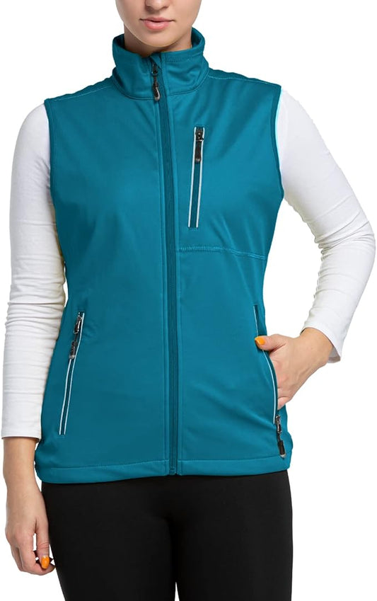 33,000ft Women's Lightweight Running Vest Outerwear with Pockets, Windproof Sleeveless Jacket for Golf Hiking Travel