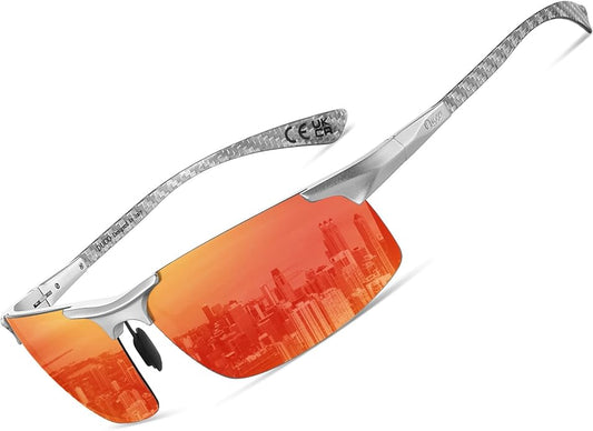 DUCO Mens Sunglasses Polarized Sports Fishing Running Driving Carbon Fiber Sunglasses for Men UV400 Protection DC8277