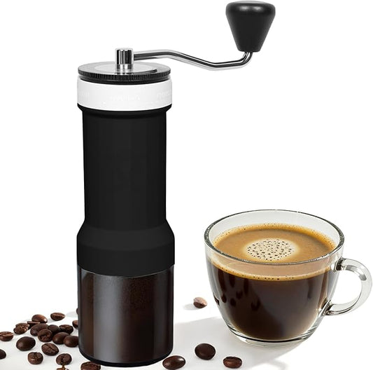 Mini Manual Coffee Grinder – 40 Adjustable Settings, Portable Hand Crank Mill with 30g Capacity, Conical Burr for Espresso, Pour Over, French Press | Perfect for Travel, Camping & Office