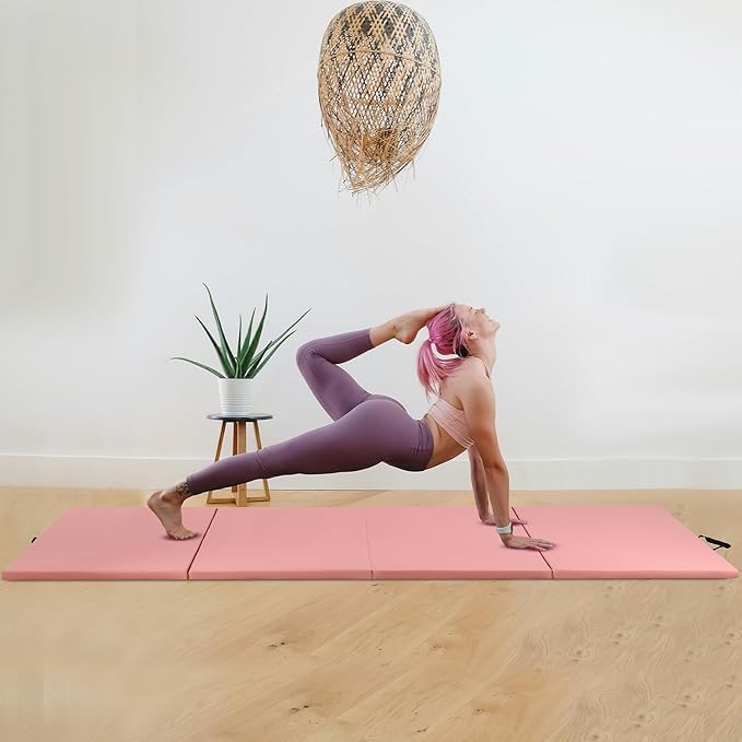 Gymnastics Mats Foldable Tumbling Mats Portable Gymnastics Exercise Mat 2'x6'/2.5'x6.4'/4'x6'/4'x8'/4'x10'/ Gymnastics Tumbling Mats Pad Home Exercise Panel Mat With Carrying Handles