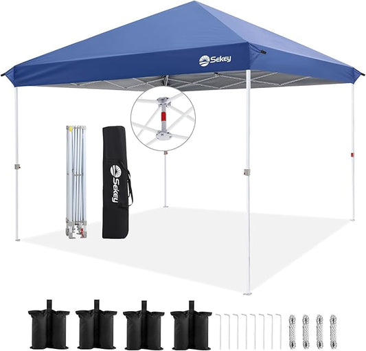 Sekey 10x10 Pop Up Canopy with One Push Setup-Easy Up Canopy with 99% UV Blocking - Instant Outdoor Sun Shade for Events, Parties, Camping- Commercial Gazebo with Weight Bags,Wind Proof&Waterproof