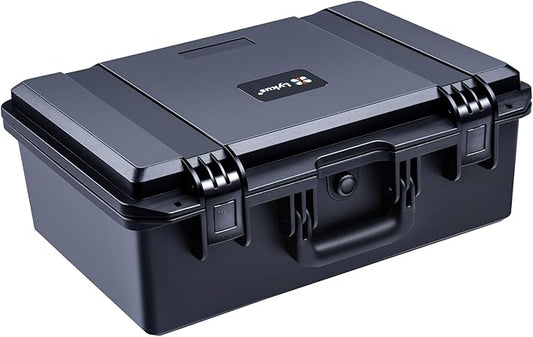 Lykus HC-4420 Waterproof Hard Case with Customizable Foam Insert, Interior Size 17.32x11.42x6.69 in, Suitable for camera, lens, drone, mic, flashlight, projector, electronics, tools, and more