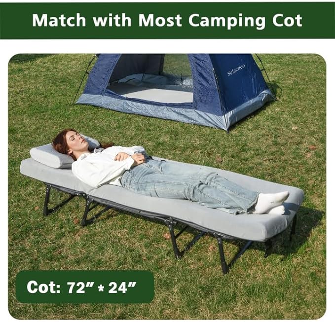 3.5" Extra Thick Foam Camping Mattress, Waterproof Cover & Travel Bag, Portable Sleeping Pad for Car/Tent/Cot/SUV/Trunk/Floor/Guest Bed