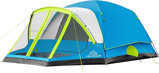 6/8 Person Large Waterproof Family Tents for Camping, Screened Camping Tent with Screen Porch, Bug-Free Relaxation & Easy Setup, Includes Rainfly & Carry Bag