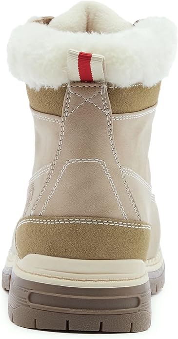 ANJOUFEMME Womens Hiking Snow Winter Boots - Waterproof Work Ankle Boots for Women Comfortable Warm Fur Boots for Backpacking Cycling