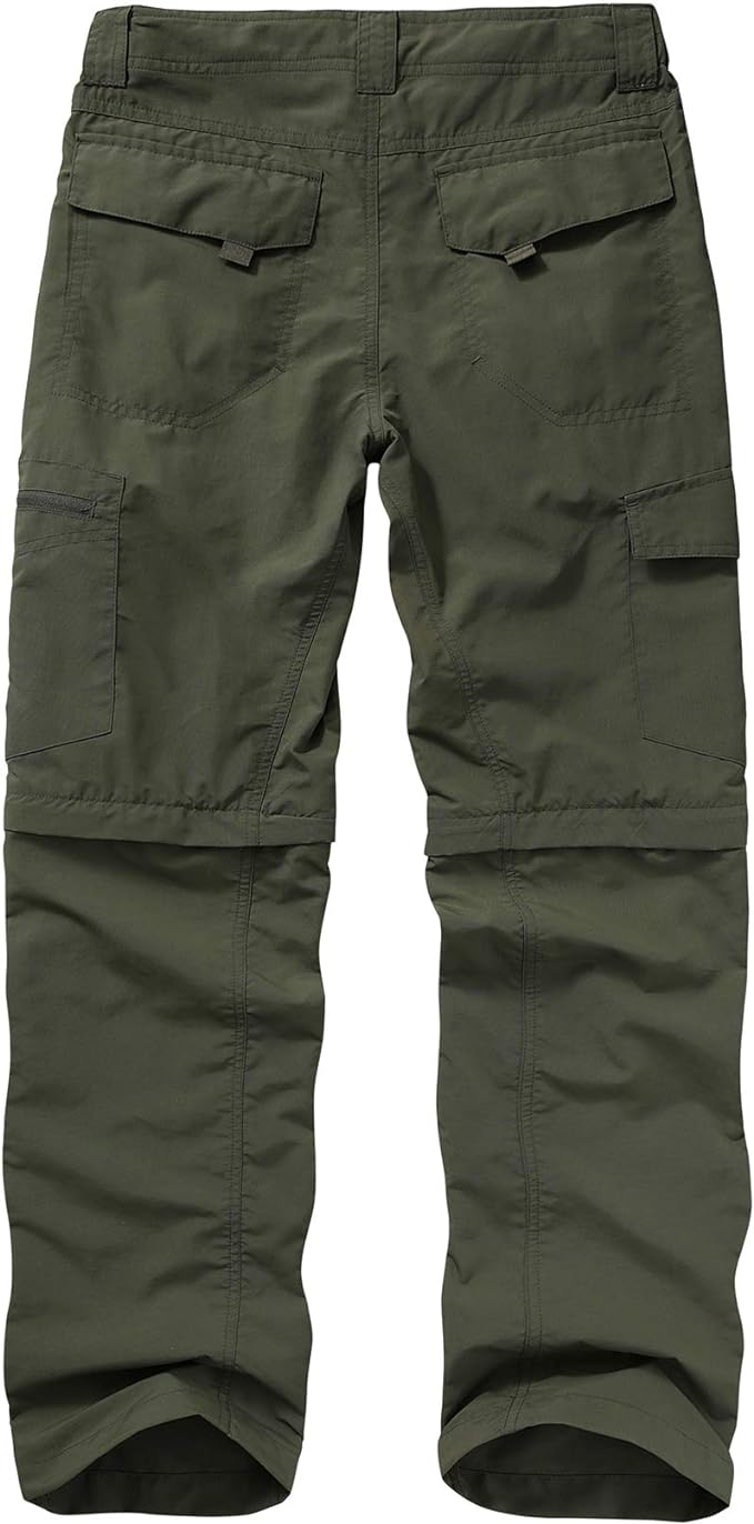 Mens Hiking Pants Convertible Lightweight Quick Dry Zip Off Fishing Safari Camping Travel boy Scout Pants