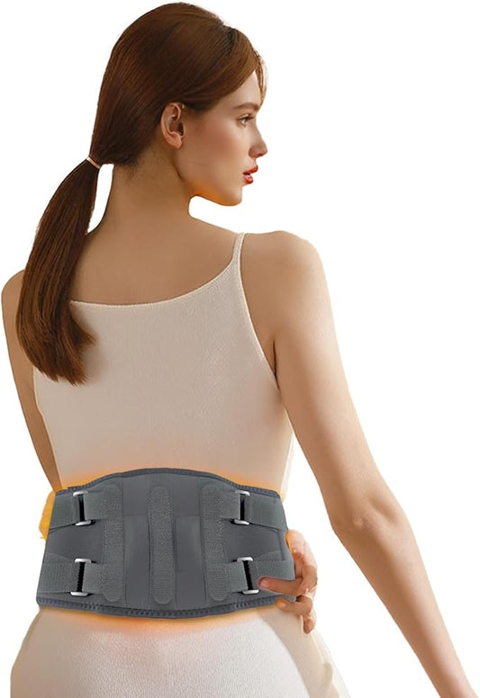 Cordless Heating Pad with Massager,Rechargeable Back Warmer with Heating and Vibration Function,Auto Shut Off,Helps Relieve Period Cramps and Back Pain,Ideal Birthday Gift for Dad,Mom,Men,Women