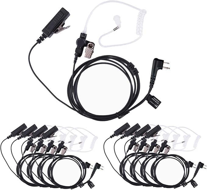 Covert Acoustic Tube Walkie Talkie Earpiece Surveillance Headset with Mic Compatible with CP200d Motorola Two Way Radio