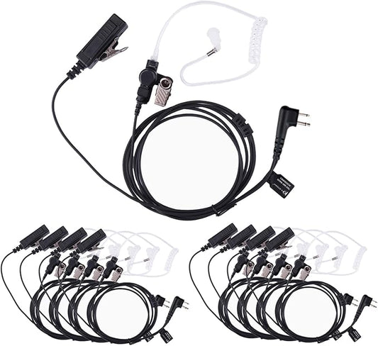 Covert Acoustic Tube Walkie Talkie Earpiece Surveillance Headset with Mic Compatible with CP200d Motorola Two Way Radio