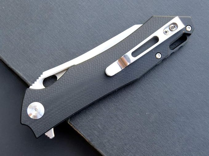 Eafengrow EF934 Pocket Knife D2 Steel Blade Folding Knife G10 Handle Liner Lock Camping Survival Tool Knives for Outdoor Camping Survival Hiking(black)
