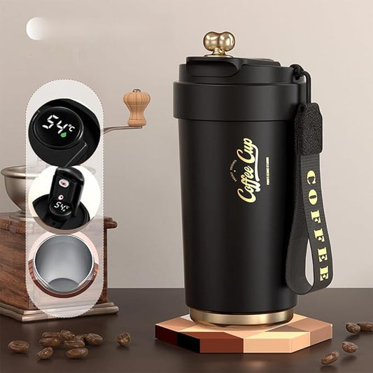 Coffee cup,Insulated Travel Coffee Mug Spill Proof Leak Proof Portable To Go Camping Stainless Steel Coffee Tumbler Reusable Coffee Cups with Lids Thermos for Hot and Cold Drink (Dusk Black)