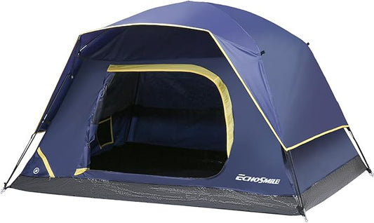 EchoSmile 2/4 Person Camping Tent, Lightweight Dome Family Tent with Rainfly, Easy Setup, Waterproof & Windproof Outdoor Shelter for Group Hiking, Backpacking, 3-Season Use
