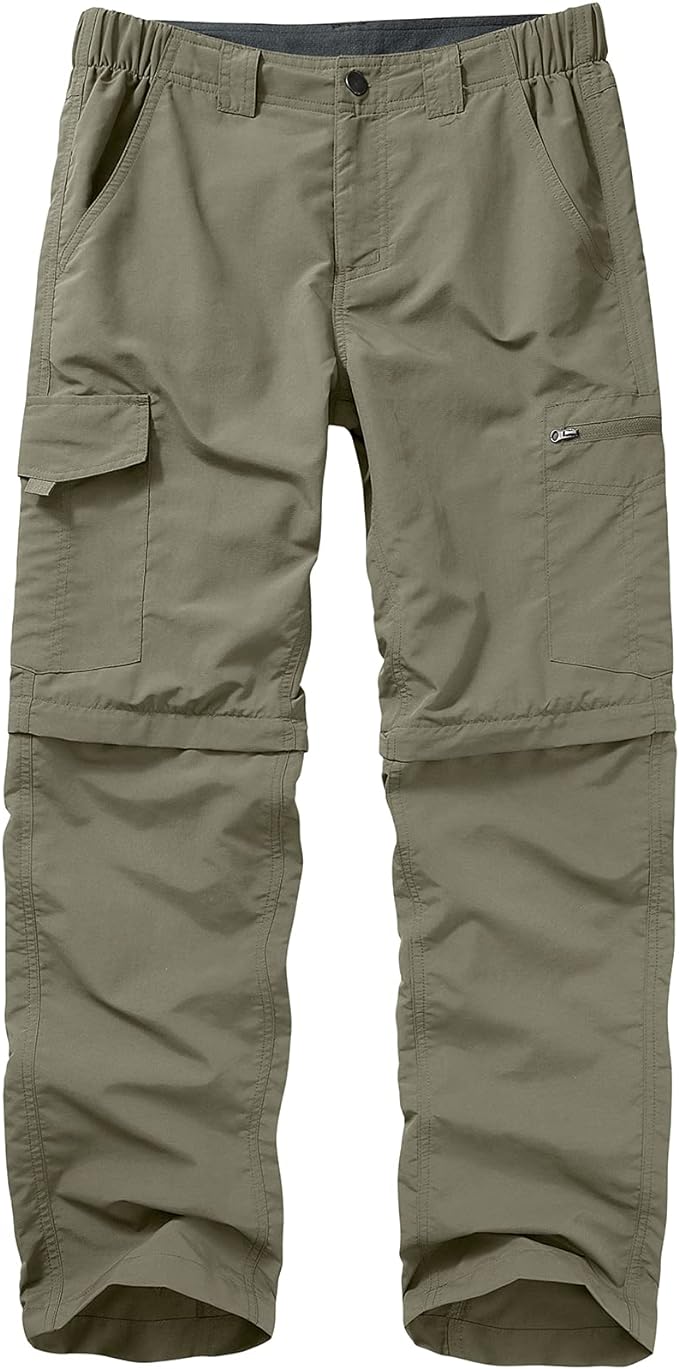 Mens Hiking Pants Convertible Lightweight Quick Dry Zip Off Fishing Safari Camping Travel boy Scout Pants