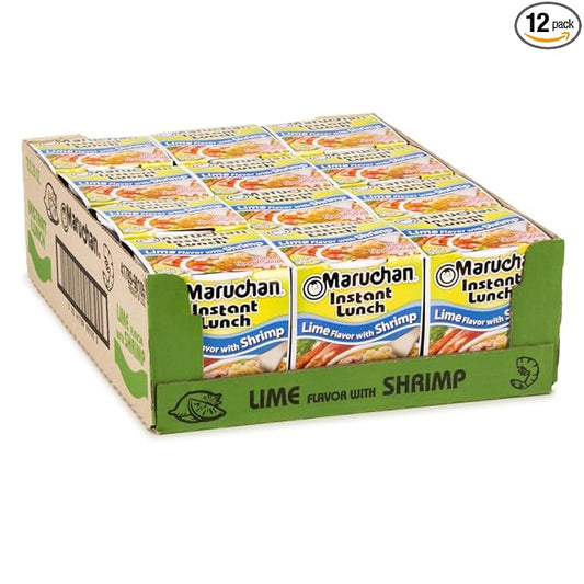 Maruchan Instant Lunch Lime with Shrimp, Ramen Noodle Soup, Microwaveable Meal, 2.25 Oz, 12 Count